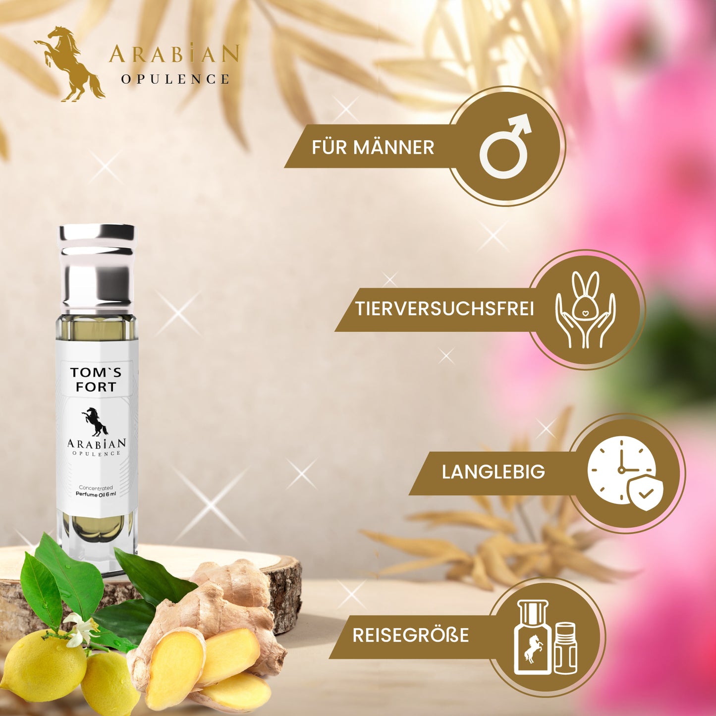 FR275 TOM'S FORT - Woody Floral Musk Perfume Body Oil For Men| Long-Lasting Alcohol-Free Fragrance
