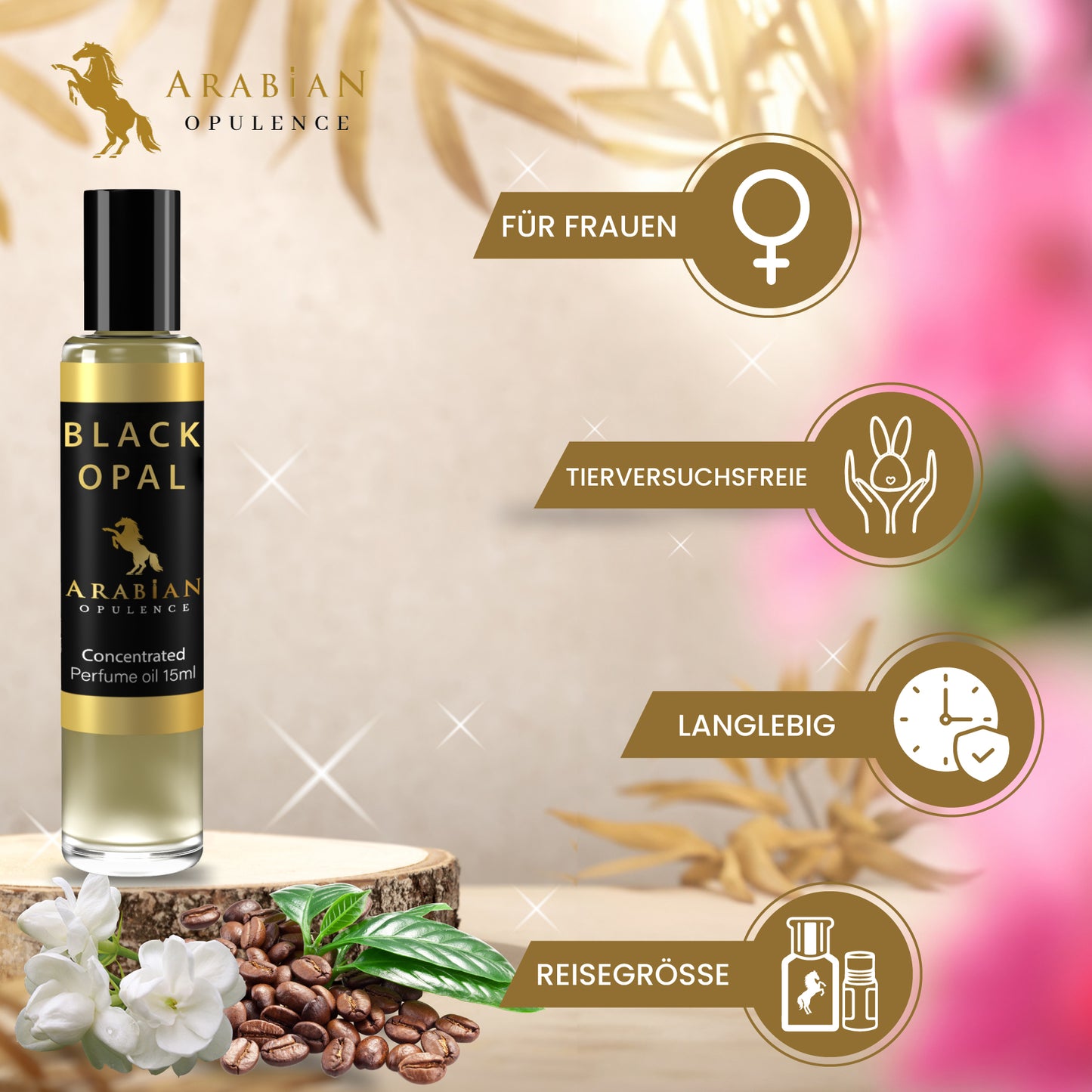 FR49 BLACK OPAL Oriental Vanilla Perfume Body Oil For Women| Long-Lasting Alcohol-Free Fragrance