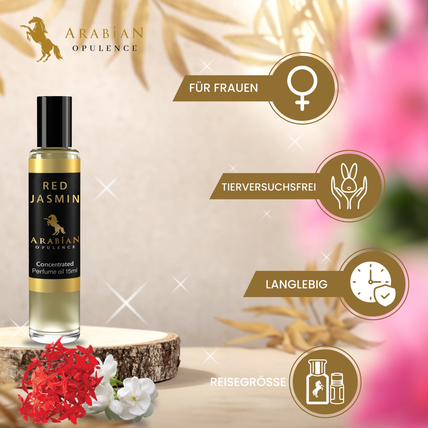 FR162 RED JASMIN - An Amber FloralPerfume Body Oil For Women| Long-Lasting Alcohol-Free Fragrance