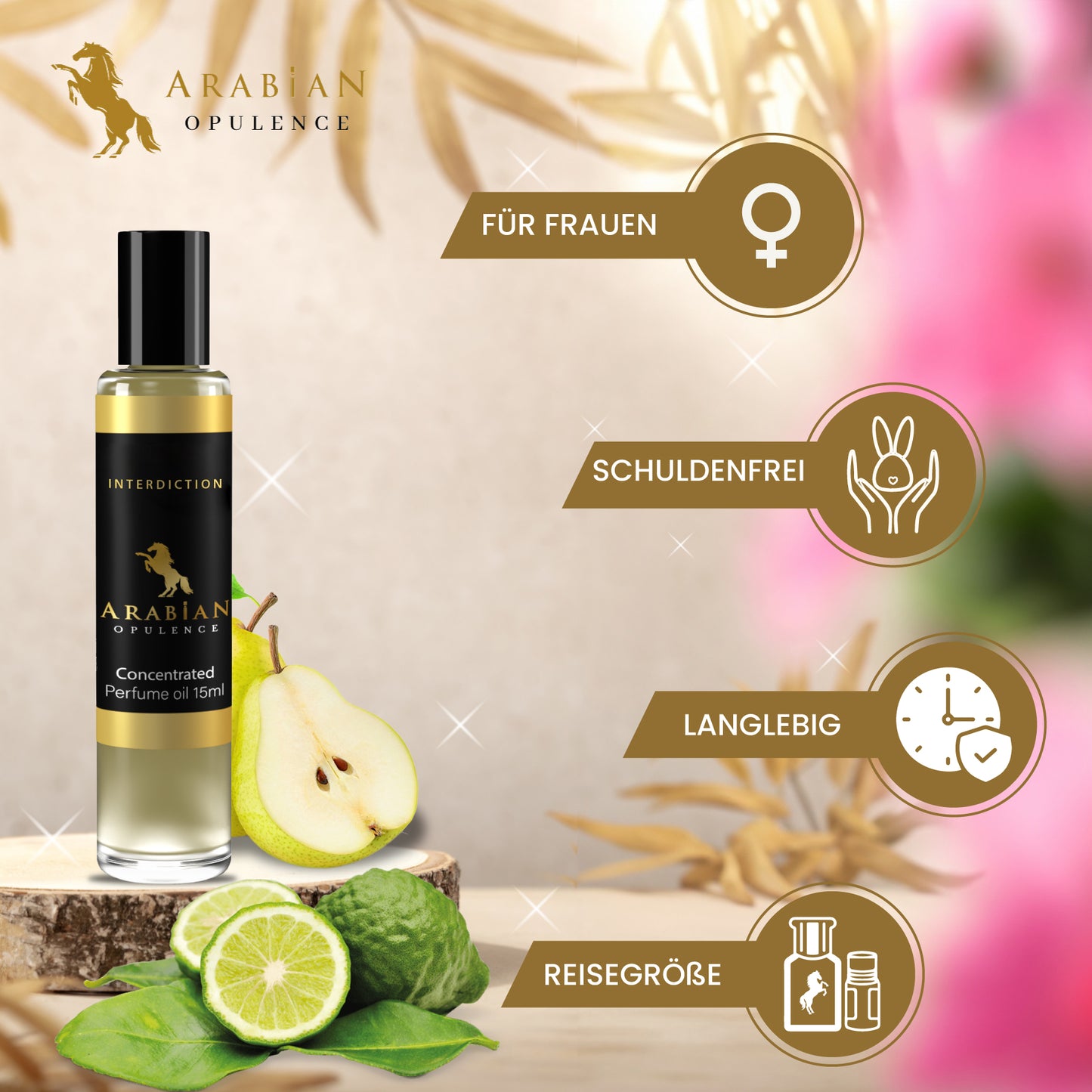 FR190, INTERDICTION - A Floral Amber Perfume Body Oil For Women| Long-Lasting Alcohol-Free Fragrance