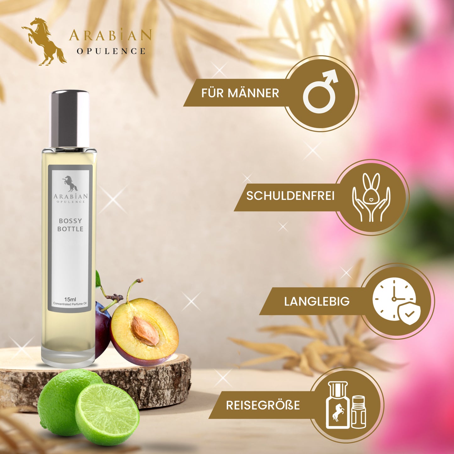 FR51 BOSSY BOTTLE - Woody-Spicy Perfume Body Oil For Men | Long-Lasting Alcohol-Free Fragrance
