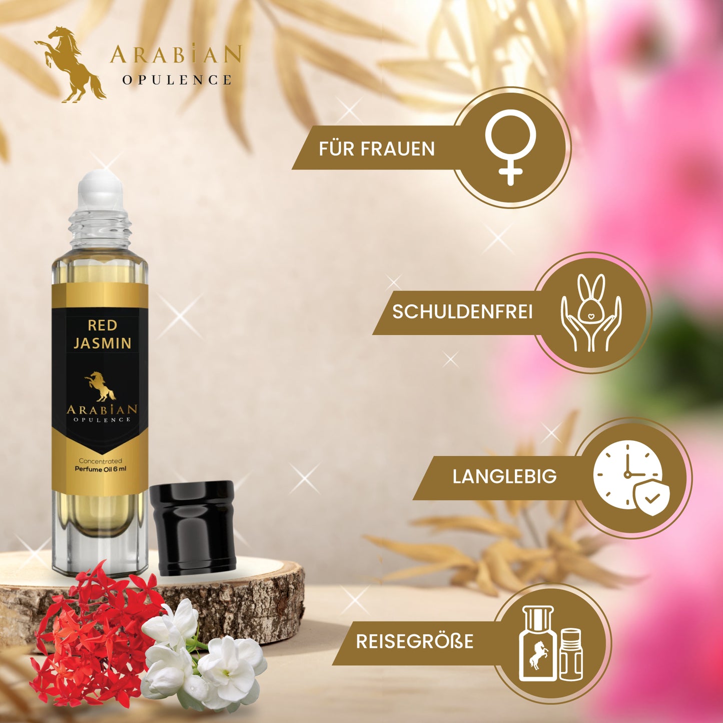 FR162 RED JASMIN - An Amber FloralPerfume Body Oil For Women| Long-Lasting Alcohol-Free Fragrance
