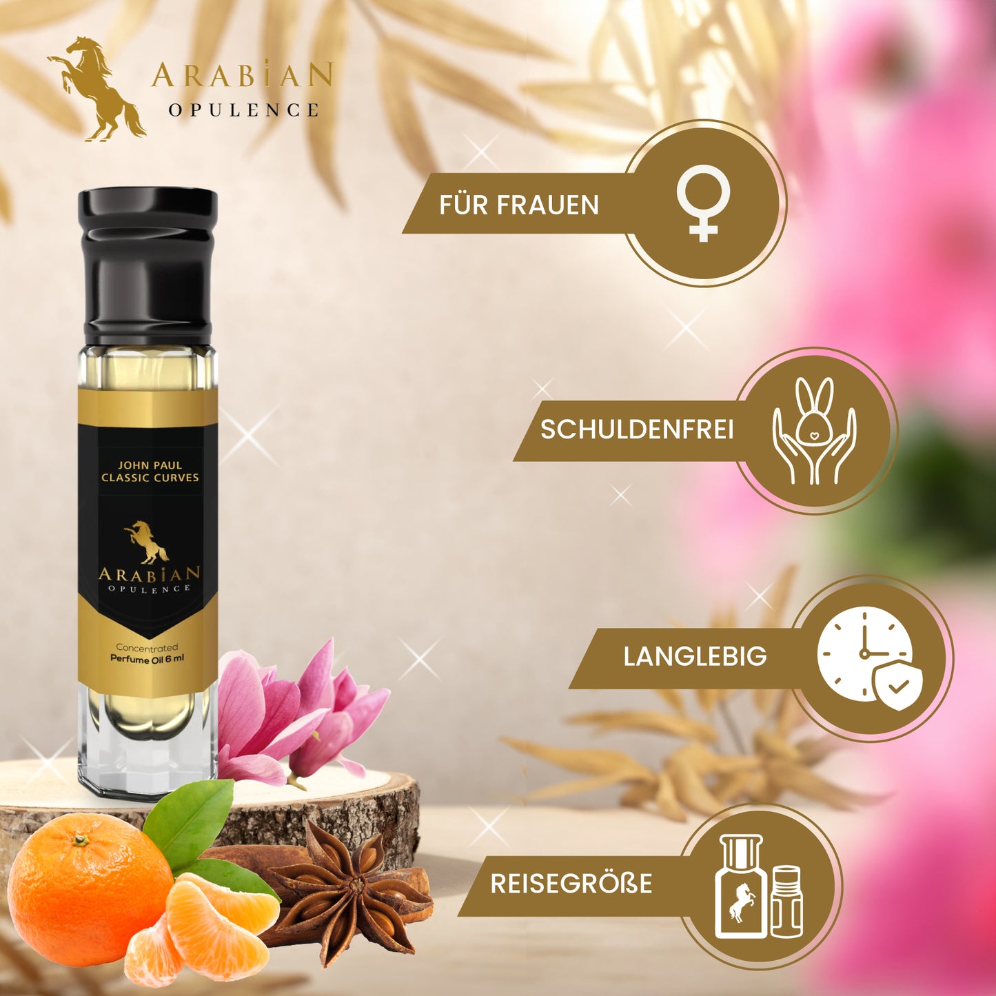 FR161 JOHN PAUL CLASSIC CURVES - An Amber Floral Perfume Body Oil For Women| Long-Lasting Alcohol-Free Fragrance