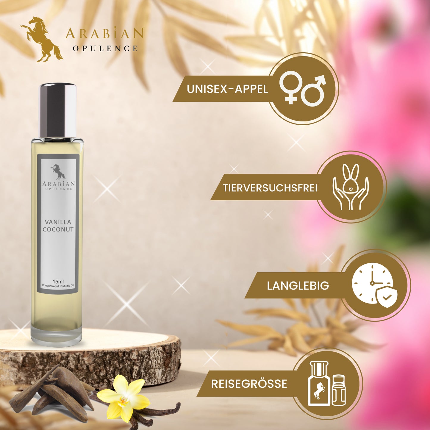 FR291 VANILLA COCONUT, PERFUME OIL FOR MEN AND WOMEN 6ml Roll-on Bottle Arabian Opulence